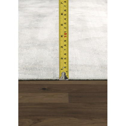 Pasargad Shibori Collection Hand-Loomed Bamboo Silk/Wool Area Rug - Ivory/L. Gold, 120" x 168" (PEL-14 10x14)