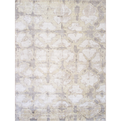Pasargad - Shibori Collection Hand-Loomed Ivory/L. Gold Bamboo Silk and Wool Area Rug PEL-14