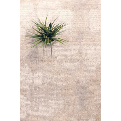 Pasargad - Shibori Collection Hand-Loomed Ivory/L. Gold Bamboo Silk and Wool Area Rug PEL-14