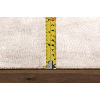 Pasargad Shibori Collection Hand-Loomed Ivory/L. Gold Bamboo Silk and Wool Area Rug (PEL-14 8X10) - 96'' x 120''
