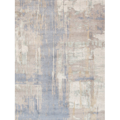 Pasargad Modern Collection Hand-Loomed Bamboo Silk/Wool Area Rug - Ivory/Blue, 108" x 144" (PEL-17 9X12)