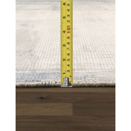 Pasargad Modern Collection Hand-Loomed Bamboo Silk/Wool Area Rug - Ivory/Blue, 108" x 144" (PEL-17 9X12)