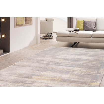 Pasargad Modern Collection Handloom Ivory Bamboo Silk and Wool Area Rug (PEL-46 6X9) - 72'' x 108''