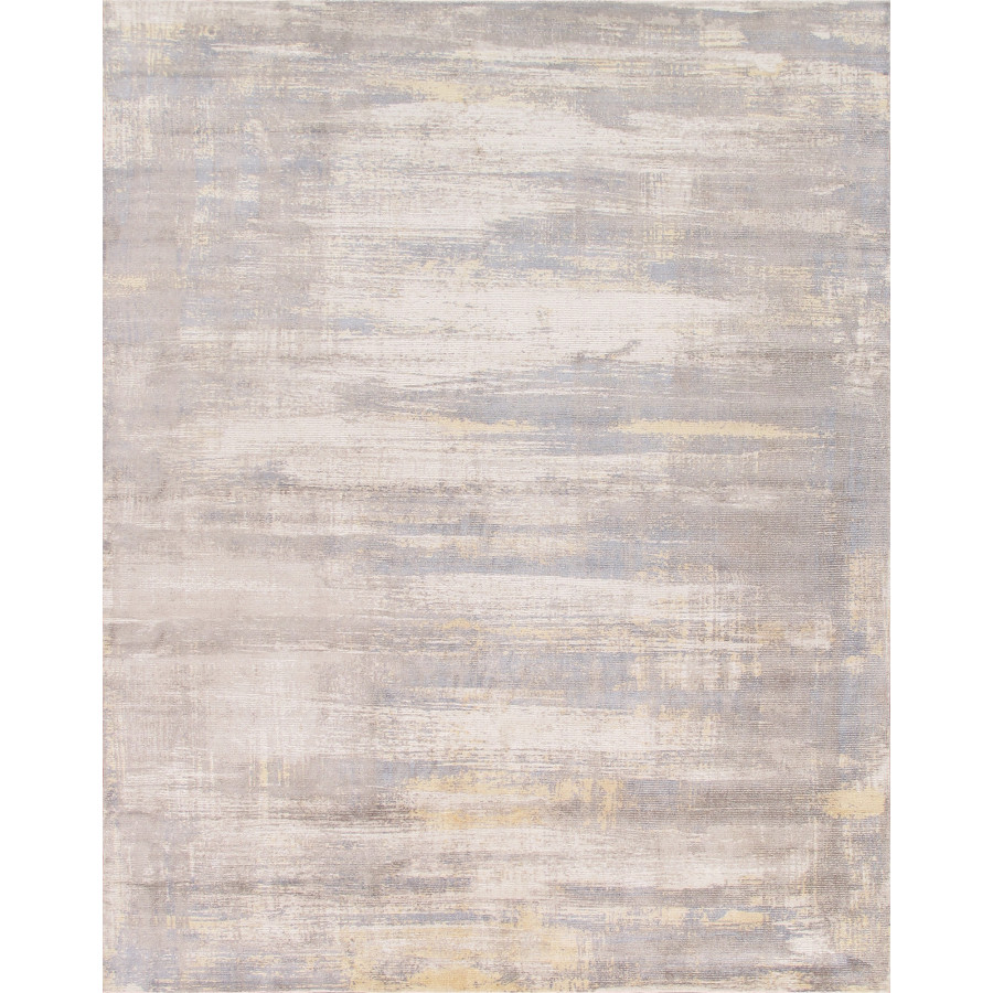 Pasargad Modern Collection Hand-Loomed Bamboo Silk/Wool Area Rug - Ivory/Gold, 96" x 120" (PEL-46 8X10)