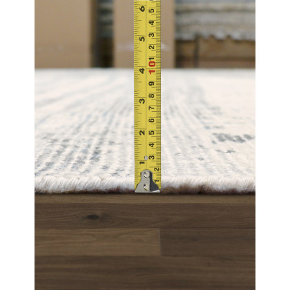 Pasargad - Modern Collection Hand-Loomed Bamboo Silk/Wool Area Rug in Silver/Blue, 144" x 180" (pel-47 12x15)
