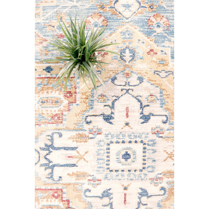 Pasargad Heritage Collection Power Loom L Blue and Ivory Area Rug (PFH-02 2.06X10) - 30'' x 120''