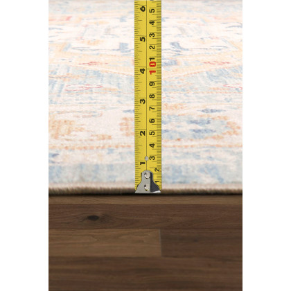Pasargad Heritage Collection Power Loom L Blue and Ivory Area Rug (PFH-02 2.06X8) - 30'' x 96''
