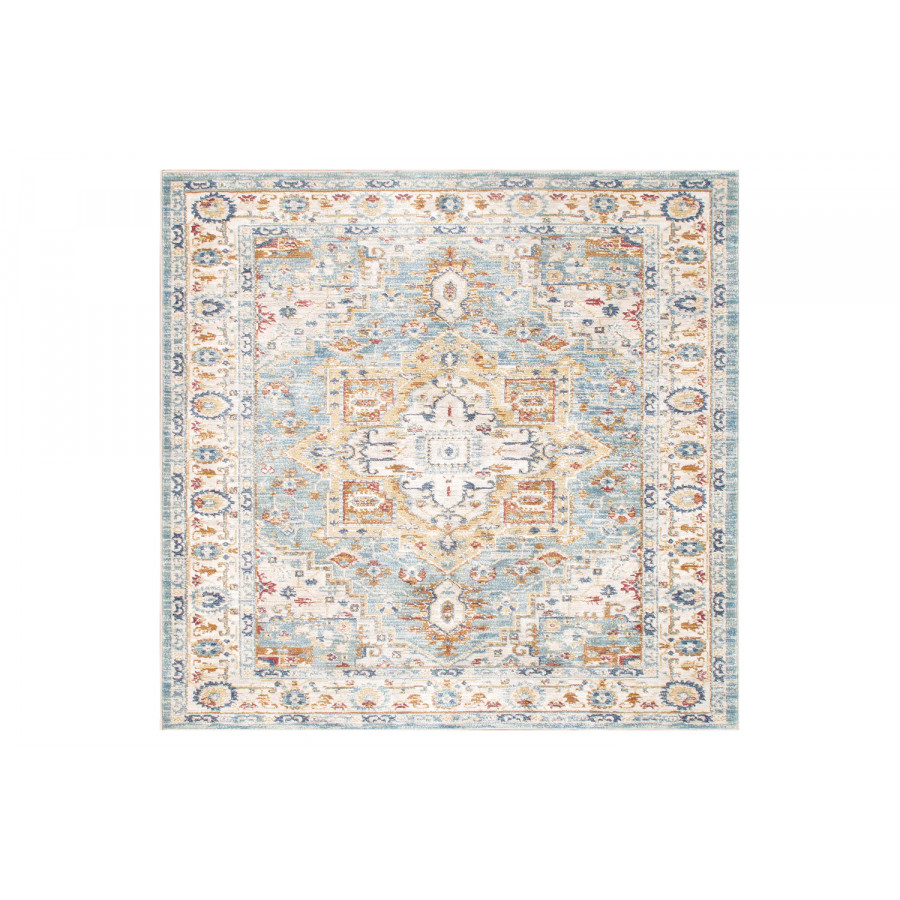 Pasargad Heritage Collection Power Loom L Blue and Ivory Area Rug (PFH-02 6X6) - 72'' x 72''