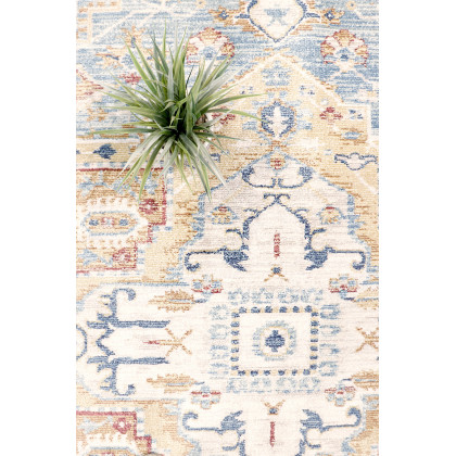 Pasargad Heritage Collection Power Loom Polypropylene/Polyester Area Rug - L. Blue/Ivory, 102" x 138" (pfh-02 9x12)