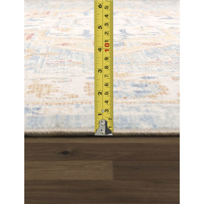 Pasargad Heritage Collection Power Loom Polypropylene/Polyester Area Rug - L. Blue/Ivory, 102" x 138" (pfh-02 9x12)