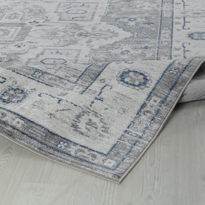 Pasargad Heritage Collection Power Loom Polypropylene/Polyester Area Rug - Gray/Ivory, 96" x 120" (pfh-02G 8x10)
