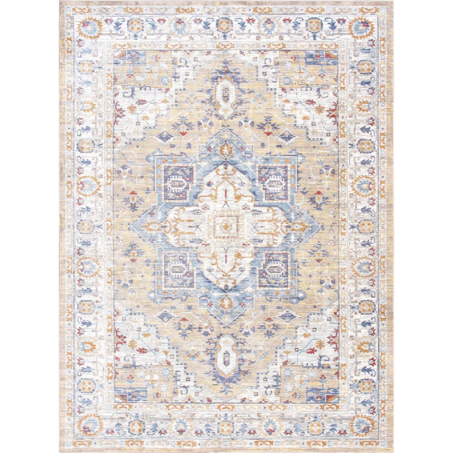 Pasargad - Heritage Collection Power Loom Polypropylene/Polyester Area Rug in Gold/Ivory, 120" x 168" (PFH-02GLD 10x14)