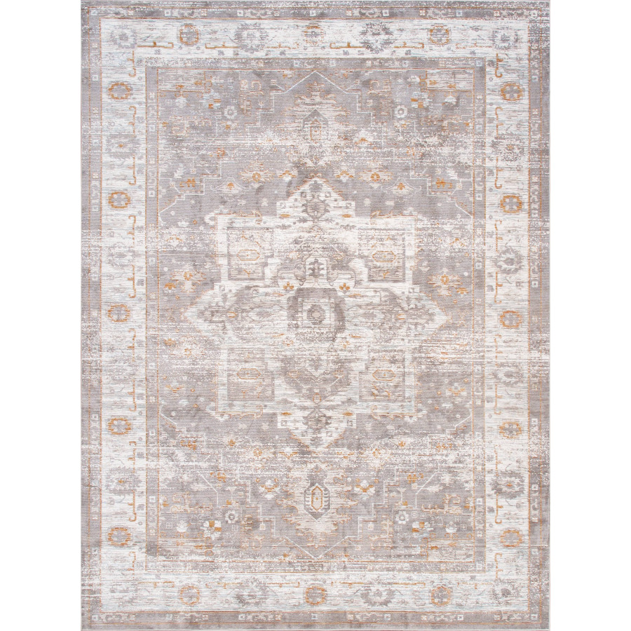 Pasargad - Heritage Collection Power-Loomed Polypropylene/Polyester Area Rug in Gray/Ivory, 120" x 168" (pfh-02sil 10x14)
