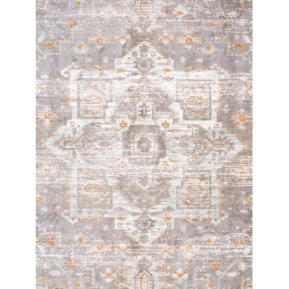 Pasargad - Heritage Collection Power-Loomed Polypropylene/Polyester Area Rug in Gray/Ivory, 120" x 168" (pfh-02sil 10x14)