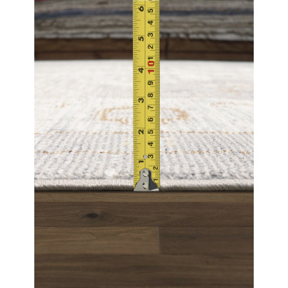 Pasargad - Heritage Collection Power-Loomed Polypropylene/Polyester Area Rug in Gray/Ivory, 120" x 168" (pfh-02sil 10x14)