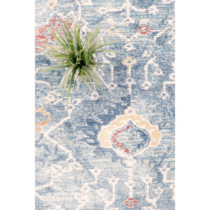 Pasargad Heritage Collection Power Loom L.Blue and Beige Area Rug (PFH-04 2.06X10) - 30'' x 120''