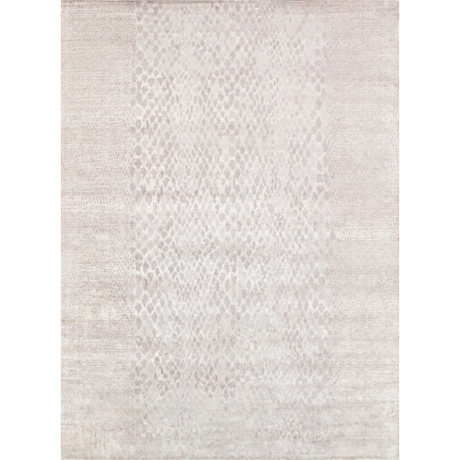 Pasargad - Modern Collection Hand-Knotted Silk/Wool Area Rug in Silver/Ivory, 119" x 168" (PG-1630-1 10x14)