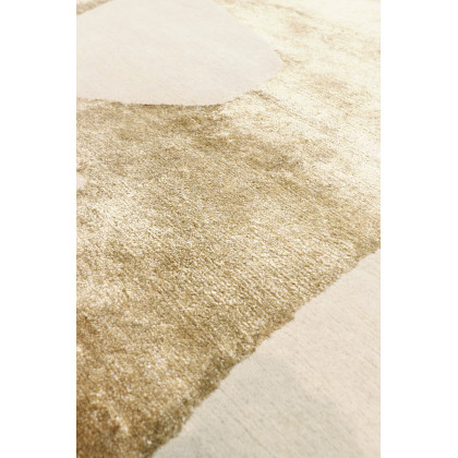 Pasargad Modern Collection Hand-Knotted Silk/Wool Area Rug - Ivory/Gold, 120" x 170" (PG-1640-1 10x14)