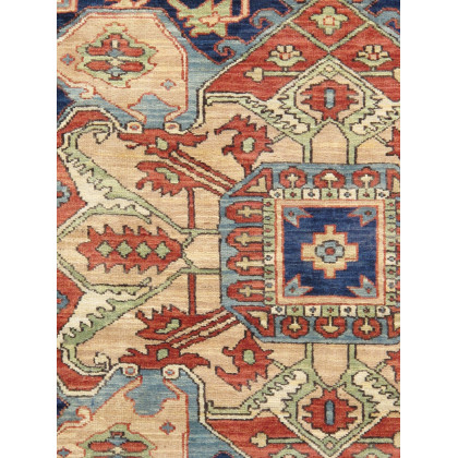 Pasargad Serapi Collection Hand-Knotted Wool Area Rug - Ivory/Navy, 120" x 123" (ph-3 10x10)