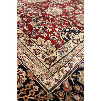 Pasargad - Agra Collection Hand-Knotted Lamb's Wool Area Rug in Red/Navy, 145" x 181" (PH-338 12X15)