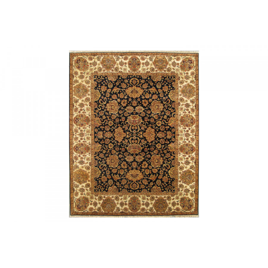 Pasargad - Agra Collection Hand-Knotted Lamb's Wool Area Rug 108'' x 146'' (PH-375 NVY 9X12)