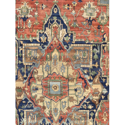 Pasargad - Serapi Collection Hand-Knotted Wool Area Rug in Rust, 106" x 144" (ph-6 9x12)