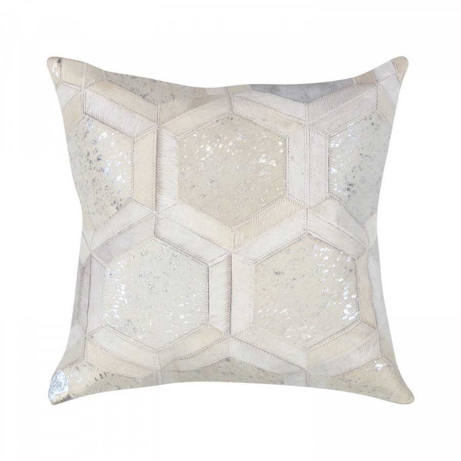 Pasargad - Zippered Cowhide Throw Pillow in 17" x 17" (PICU-09)