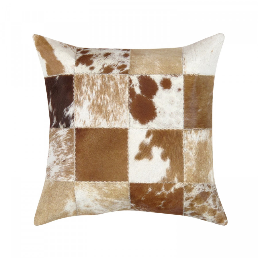 Pasargad - Zippered Cowhide Throw Pillow in 17" x 17" (PICU-21)
