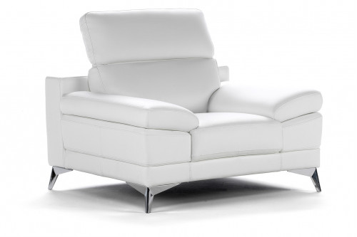 Pasargad™ - Casanova Collection Italian Leather Lounge Chair with Adjustable Headrests