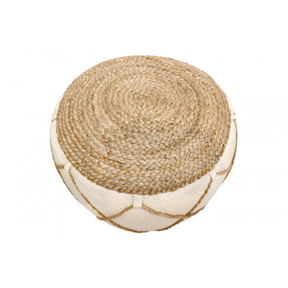 Pasargad - Santorini Cotton and Jute Pouf PJO-5901L