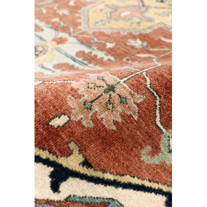 Pasargad Serapi Collection Hand-Knotted Lamb's Wool Area Rug - Rust/Navy, 32" x 243" (pjr-4 3x20)