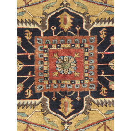 Pasargad Serapi Collection Hand-Knotted Lamb's Wool Area Rug - Rust/Navy, 95" x 122" (pjr-4 8x10)