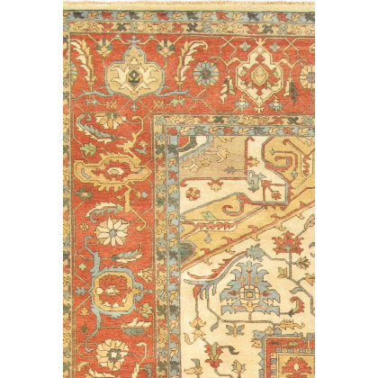 Pasargad Serapi Collection Hand-Knotted Lamb's Wool Area Rug (PJR-4 IVO 8X10) - 97'' x 121''
