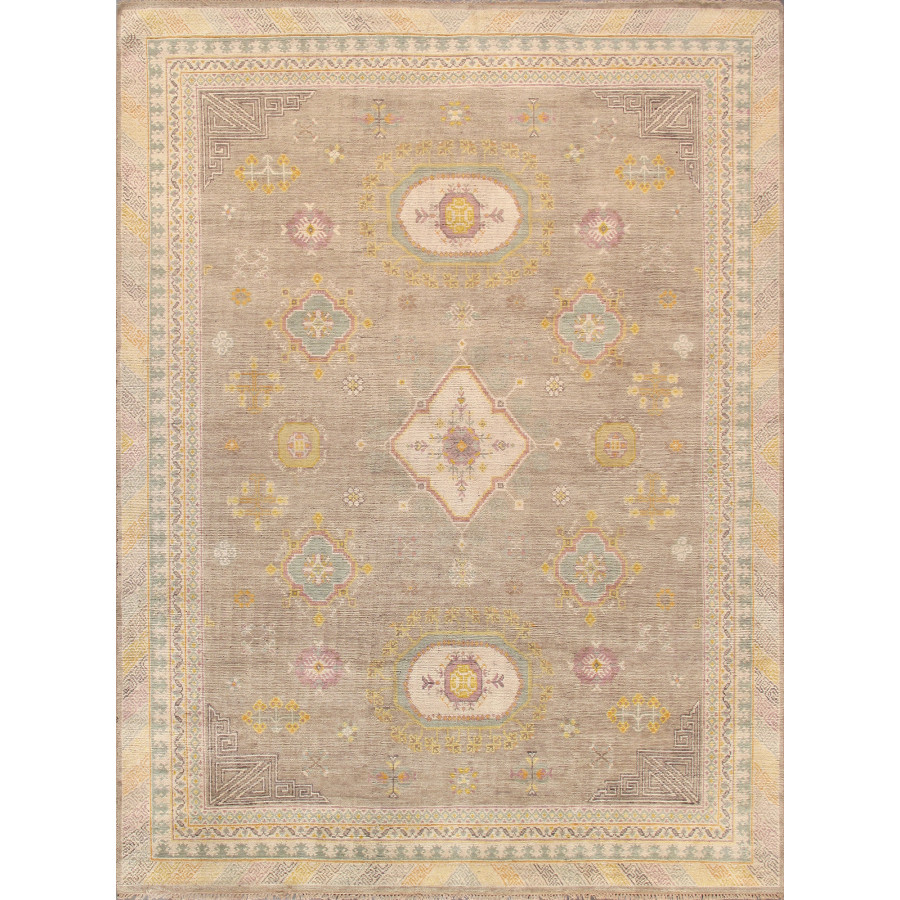 Pasargad - Khotan Collection Hand-Knotted Wool Area Rug in Camel/Beige, 144" x 216" (PKh-530 12x18)
