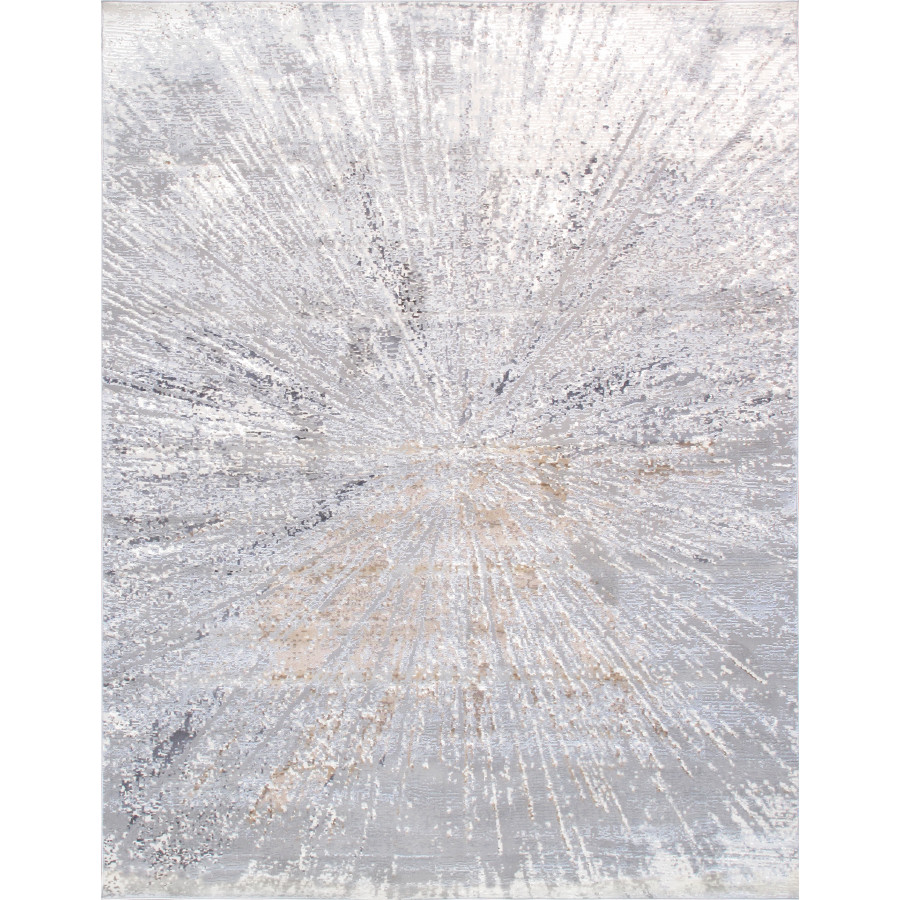 Pasargad - Starburst Collection Power Loom White Area Rug PL-694C
