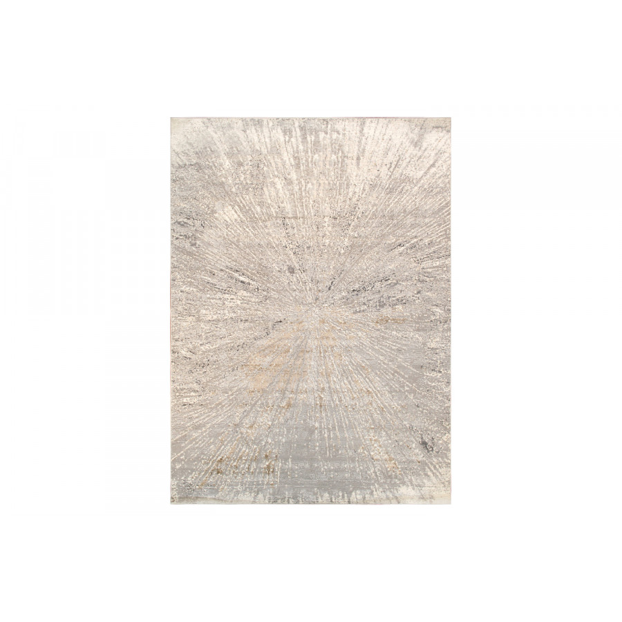 Pasargad Starburst Design Power Loom White Area Rug (PL-694C 4X6) - 48'' x 72''