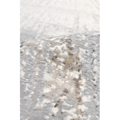 Pasargad Starburst Collection Power-Loomed Polypropylene/Polyester Area Rug - White/Gray, 93" x 117" (pl-694c 8x10)