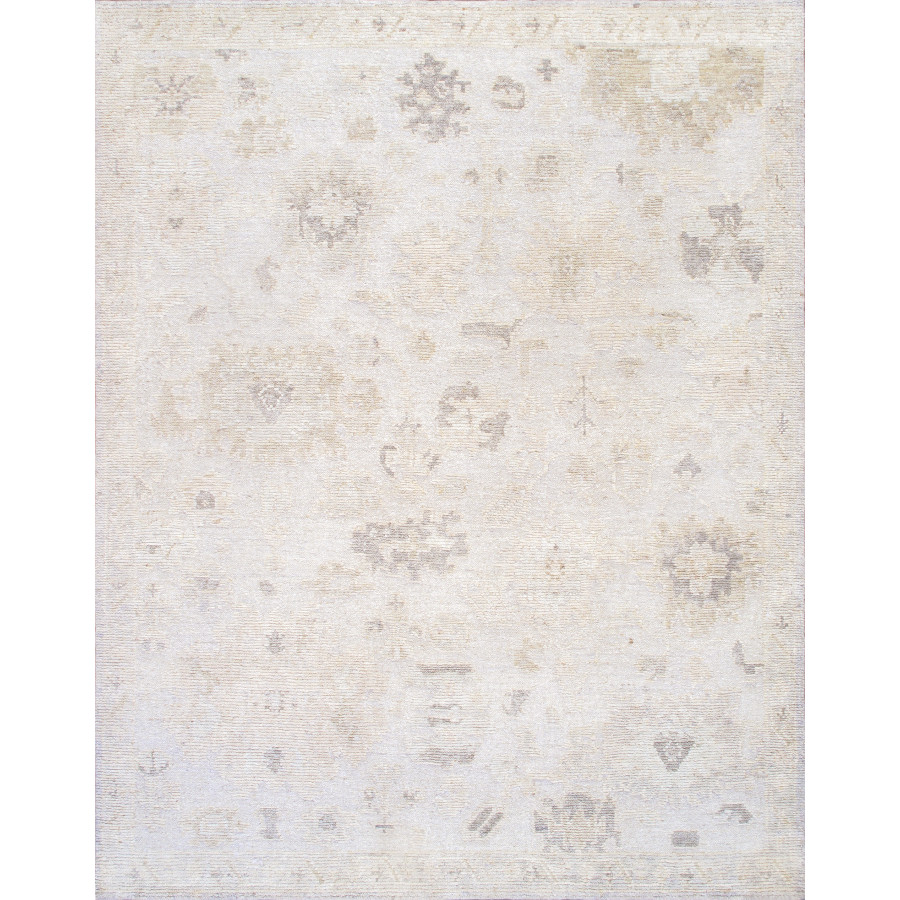 Pasargad - Oushak Collection Hand-Knotted Wool Area Rug in Silver, 111" x 145" (PLI-07 9x12)