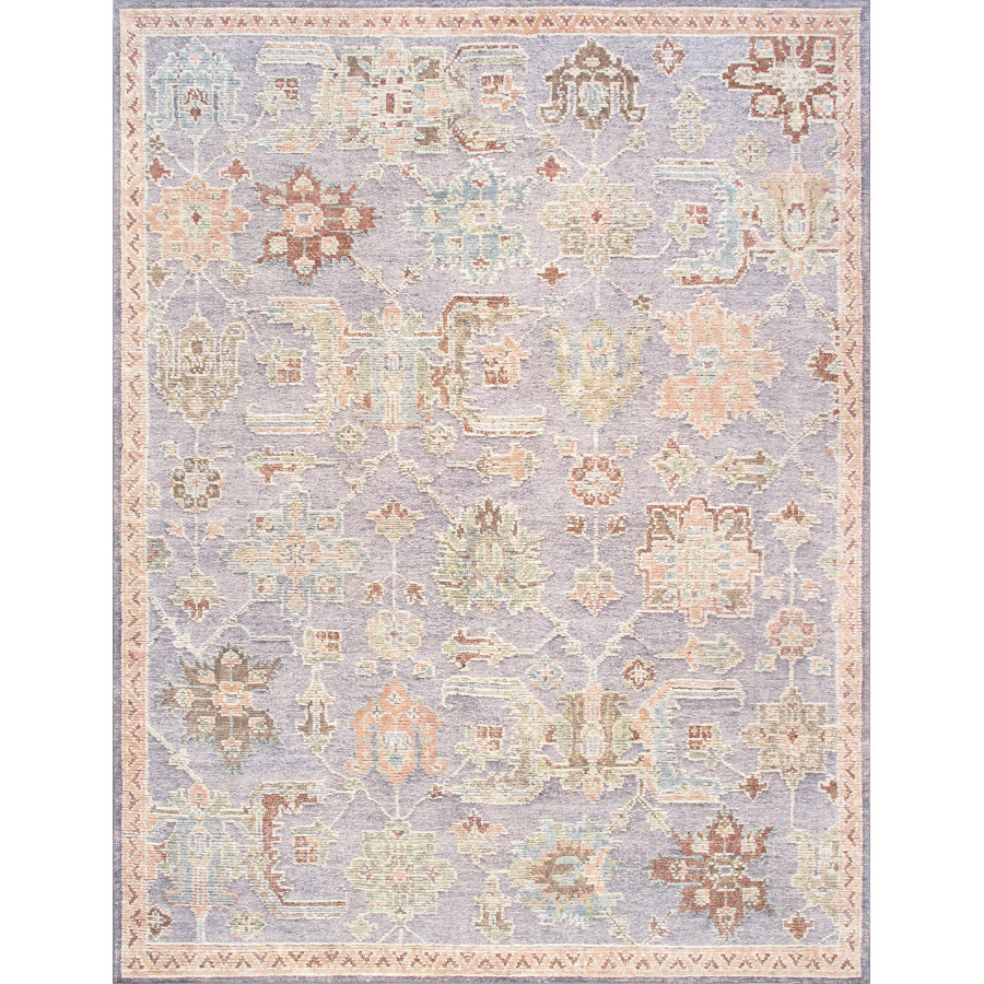 Pasargad - Oushak Collection Hand-Knotted Wool Area Rug in Purple/Salmon, 111" x 147" (PLO-103 9x12)