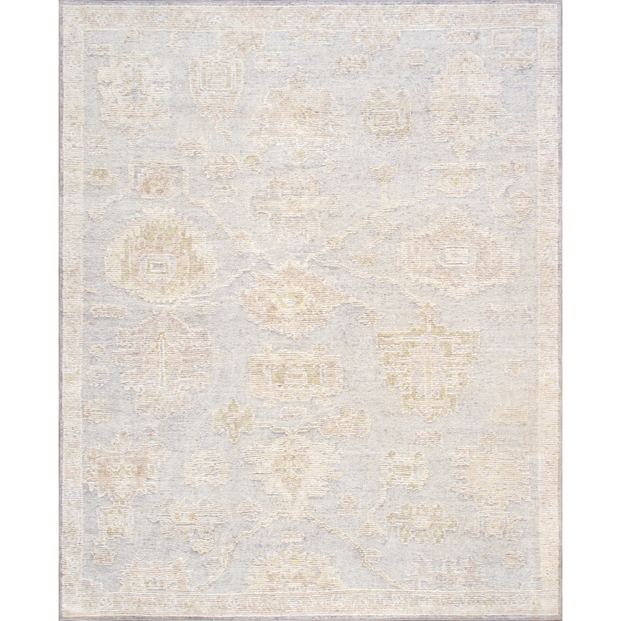 Pasargad - Oushak Collection Hand-Knotted Wool Area Rug in L. Gray, 111" x 146" (PLO-109 9x12)