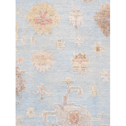 Pasargad - Oushak Collection Hand-Knotted Wool Area Rug in L. Blue, 111" x 145" (PLO-28 9x12)