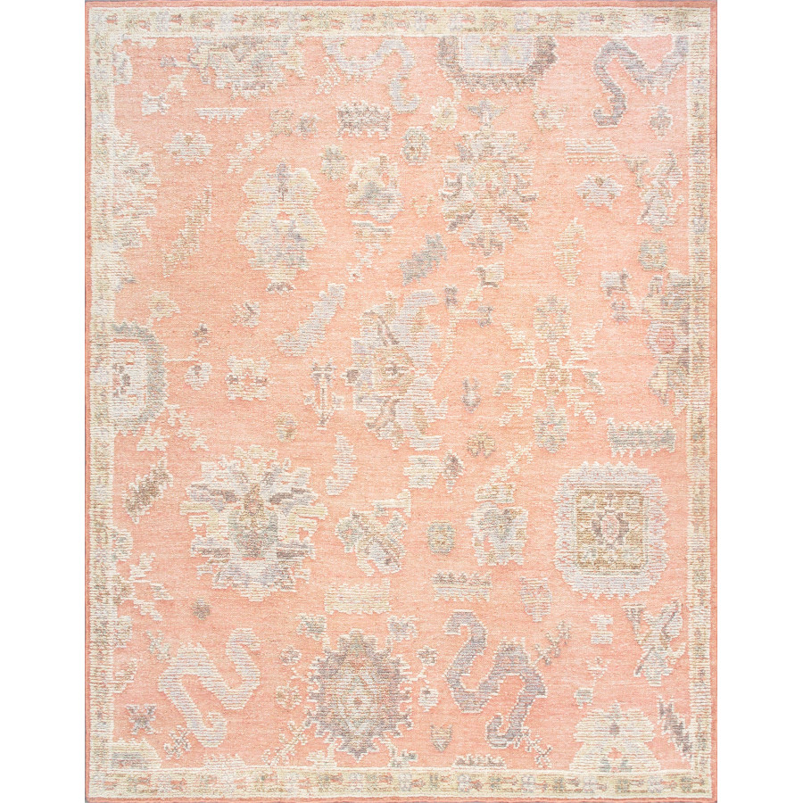 Pasargad - Oushak Collection Hand-Knotted Wool Area Rug in Salmon, 111" x 146" (PLO-39 9x12)