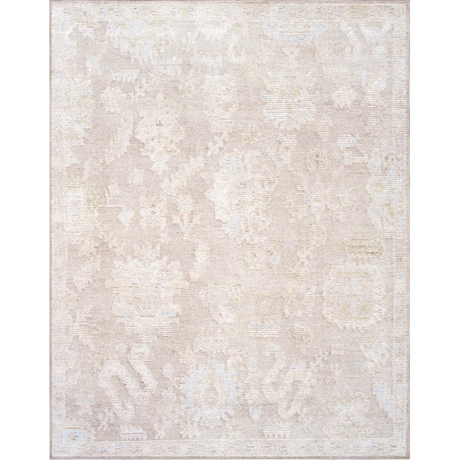 Pasargad - Oushak Collection Hand-Knotted Wool Area Rug in Taupe/Beige, 111" x 144" (PLO-64 9x12)
