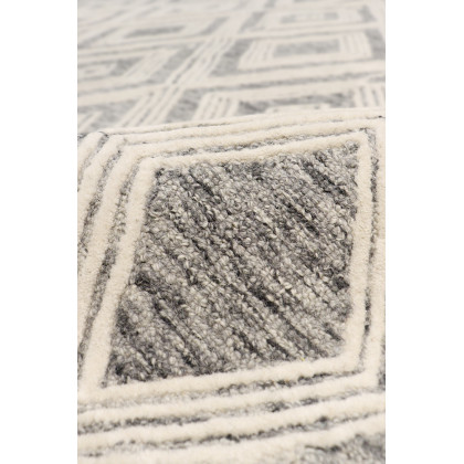 Pasargad Modern Collection Hand-Tufted Bamboo Silk/Wool Area Rug - Silver/Ivory, 93" x 117" (plt-1624 8x10)