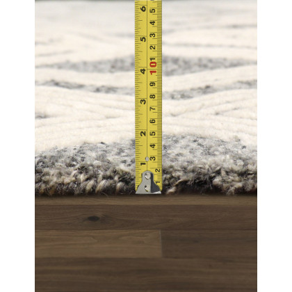 Pasargad Modern Collection Hand-Tufted Bamboo Silk/Wool Area Rug - Silver/Ivory, 93" x 117" (plt-1624 8x10)