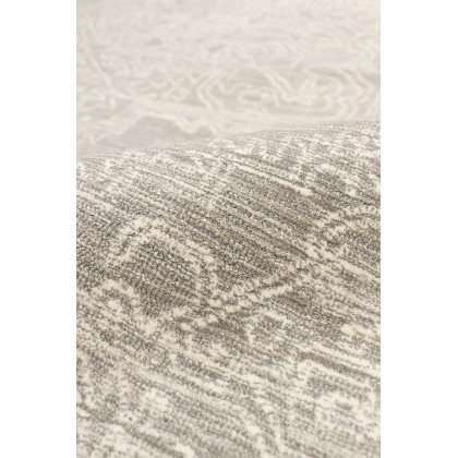 Pasargad Modern Collection Hand-Tufted Bamboo Silk/Wool Area Rug - Silver/Ivory, 93" x 117" (plt-5116 8x10)