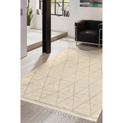 Pasargad Casablanca Moroccan Collection Hand-Knotted Wool Area Rug (PLW-01 6X9) - 66'' x 102''