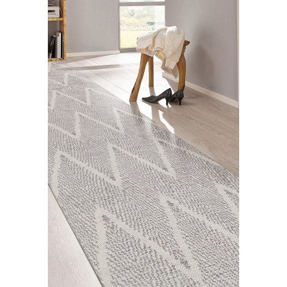 Pasargad Simplicity Collection Flat Weave Gray Cotton Area Rug (PLW-03 2.06X10) - 30'' x 120''