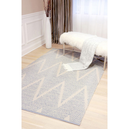 Pasargad Simplicity Collection Flat Weave Aqua Cotton Area Rug (PLW-05 8X10) - 96'' x 120''