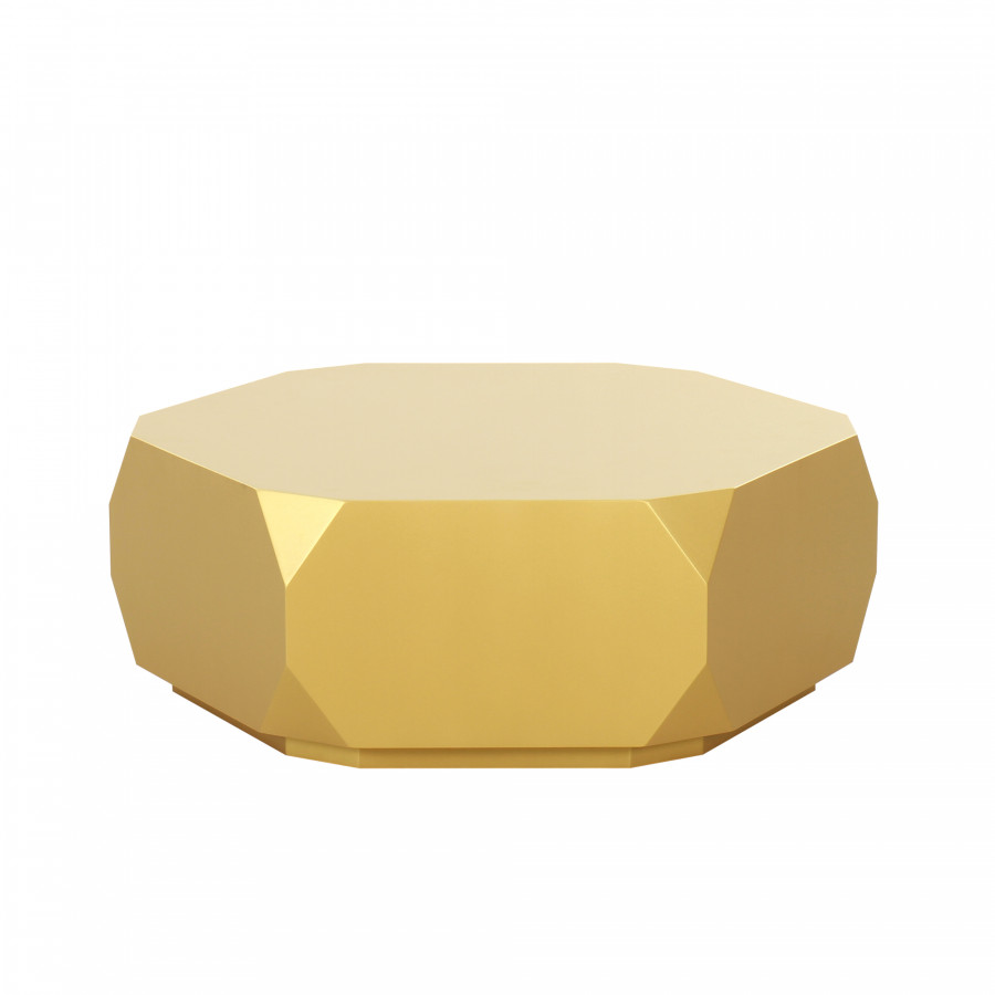 Pasargad - Selva Round Coffee Table in Gold, Wood